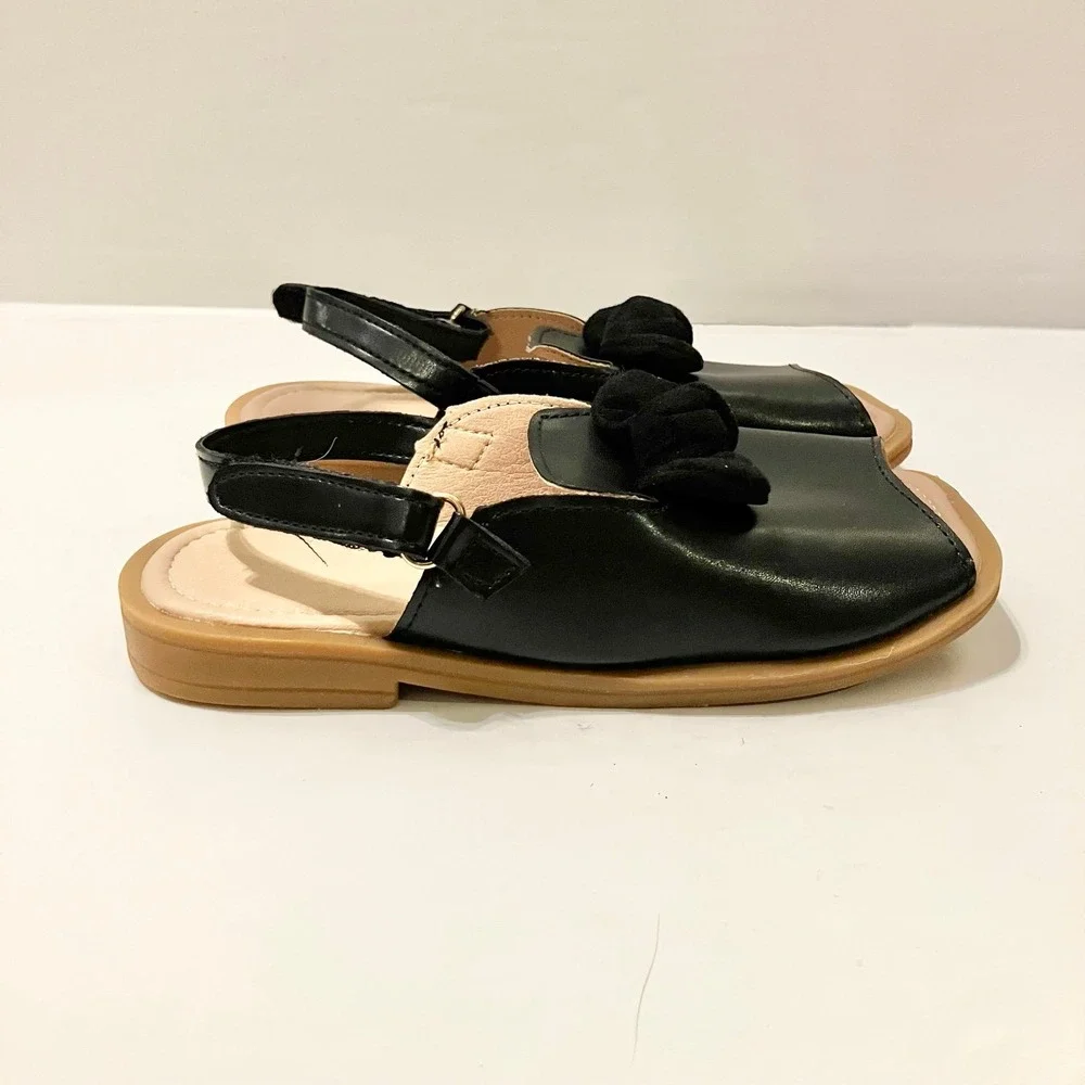 Girls Bowknot Sandals Flat Slingback Toddler Shoes Sz 28 (US 10.5)